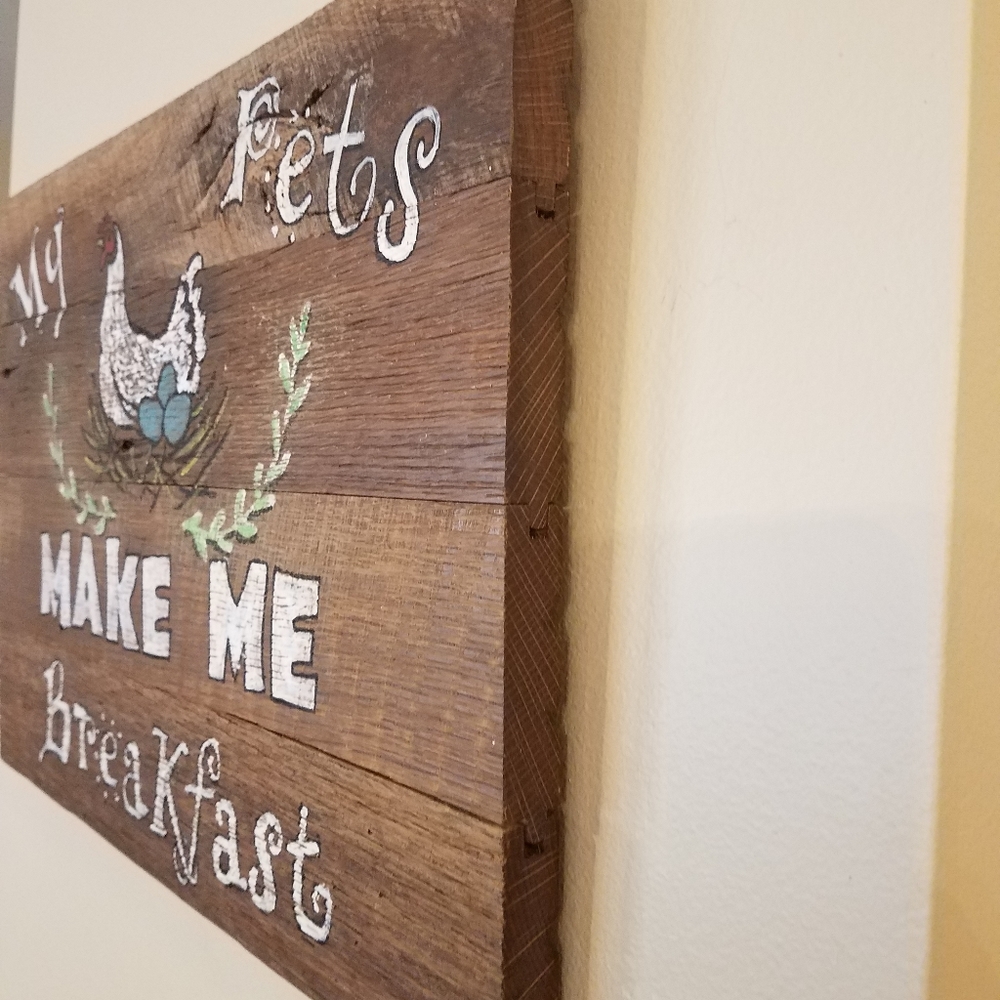 Handpainted Chicken Sign - Picture 2 of 4